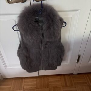 Gray Real Fur Vest for Women